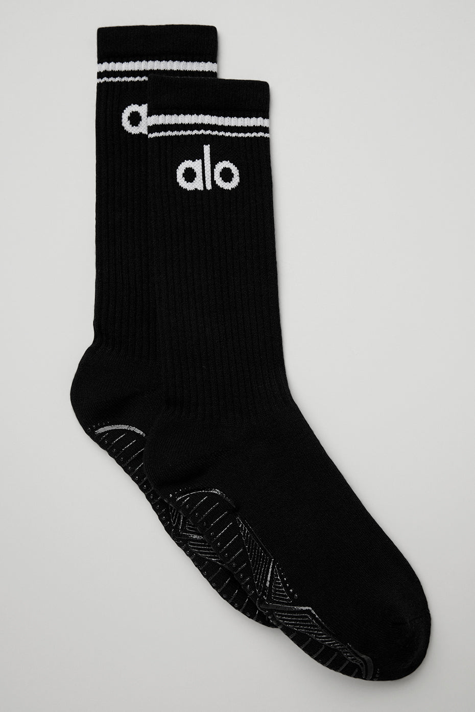 Womens Throwback Barre Sock - Black/White