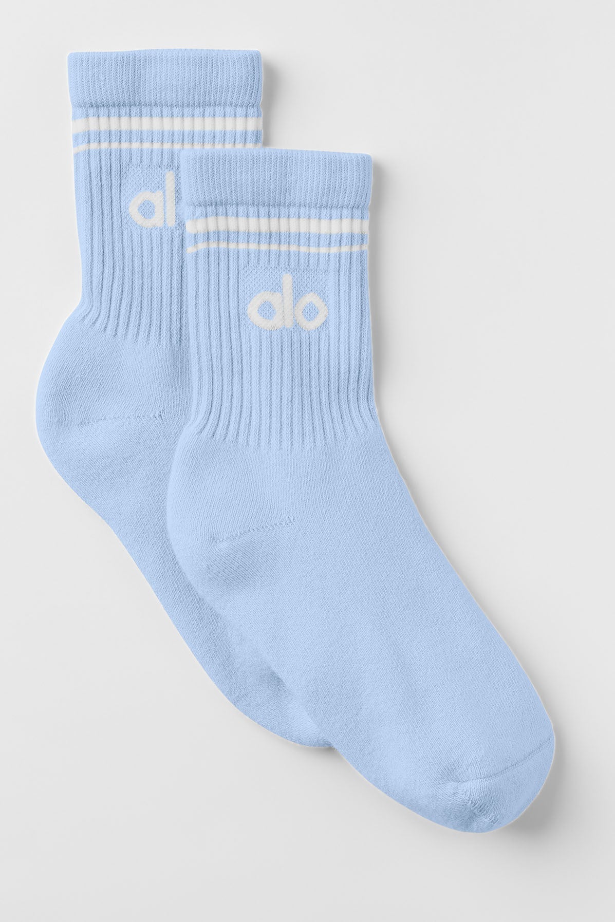 Unisex Half-Crew Throwback Sock - Seashell Blue/White