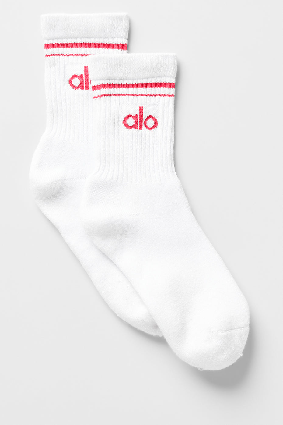 Unisex Half-Crew Throwback Sock - White/Candy Red