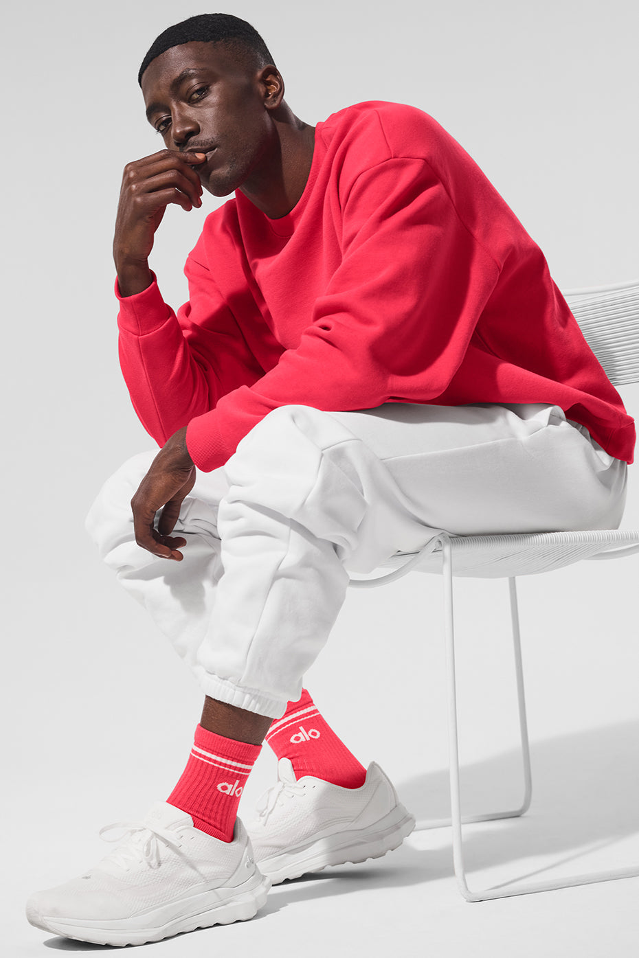 Unisex Half-Crew Throwback Sock - Candy Red/White