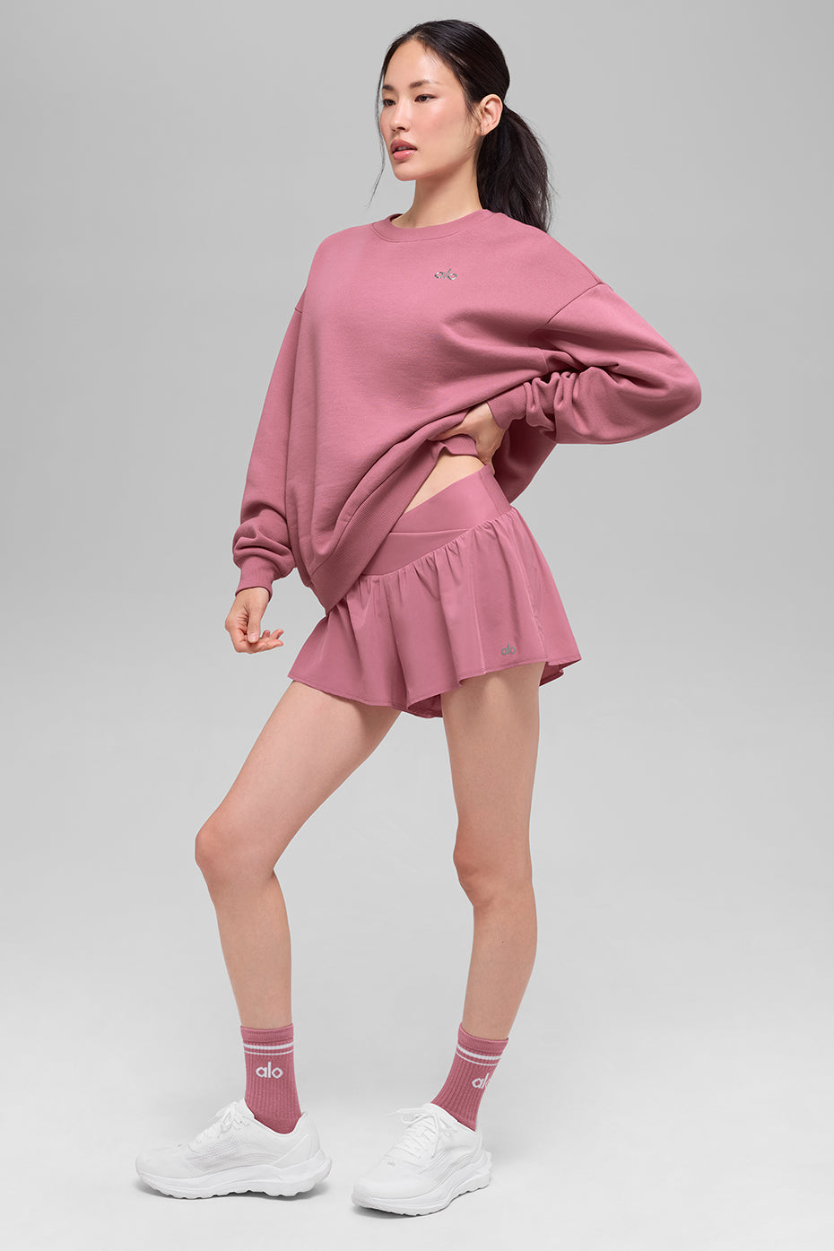 Accolade Crew Neck Pullover - Pink Wild Rose