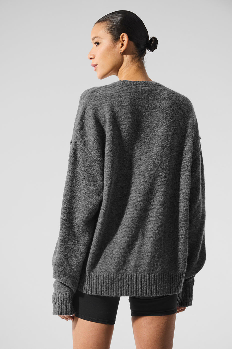 Unisex Wool Cashmere New Class Crewneck Sweater - Platinum Grey