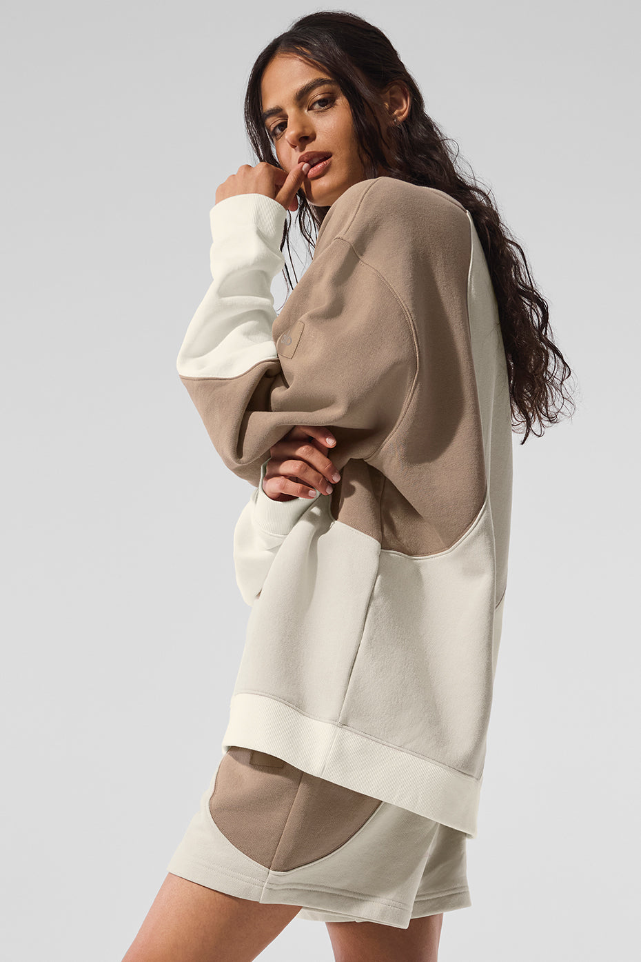 Make Waves Crew Neck Pullover - Ivory/Bone/Gravel