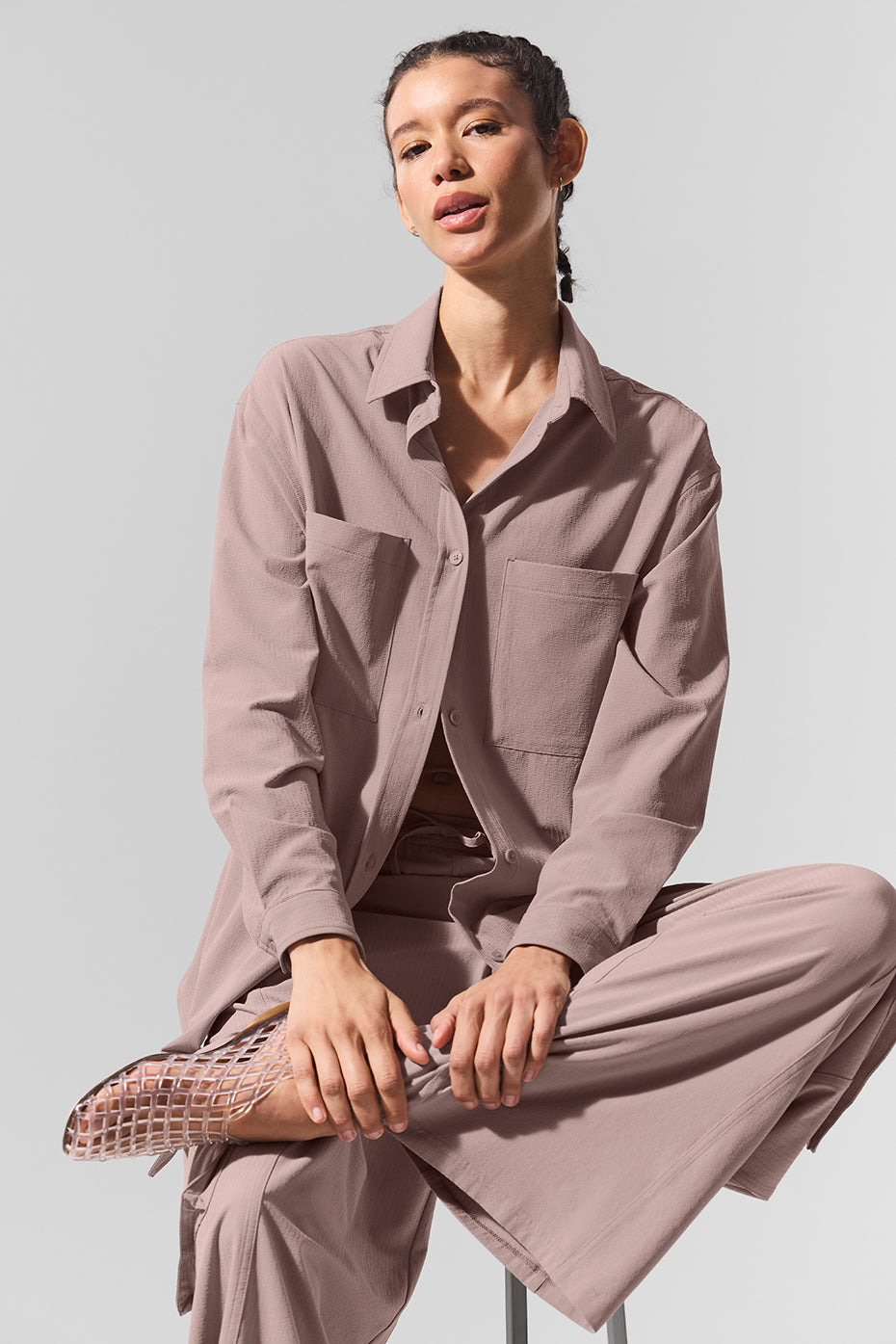 Dreamscape Button Down Long Sleeve - Taupe