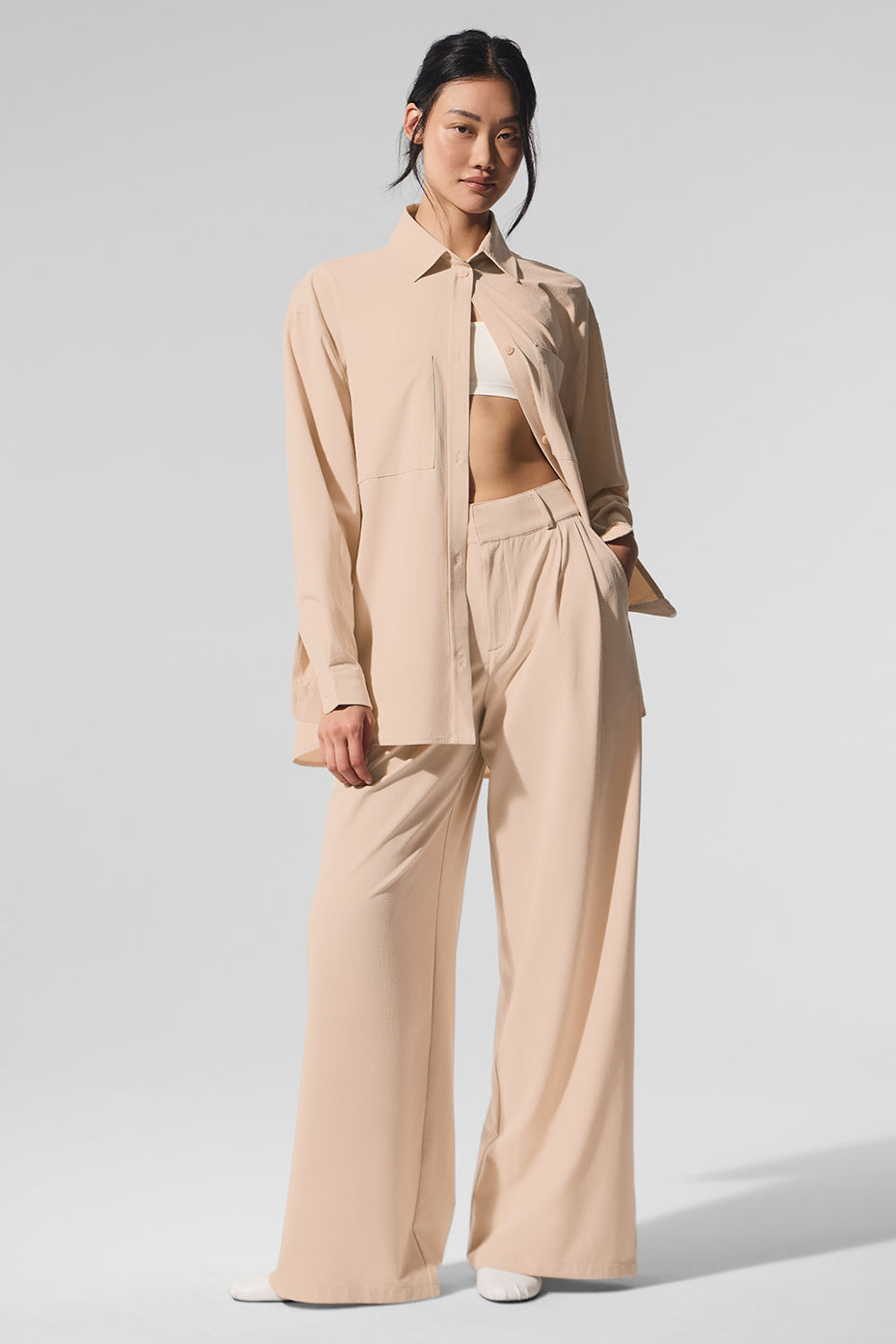 Dreamscape Button Down Long Sleeve - Macadamia