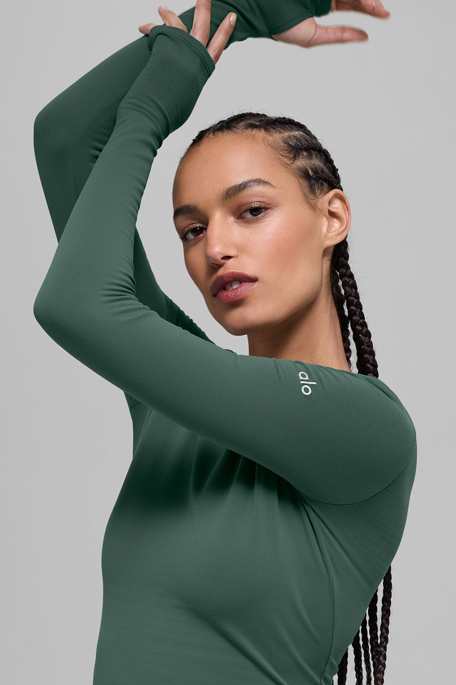 Airbrush Winter Warm Nocturne Long Sleeve - Clover Green