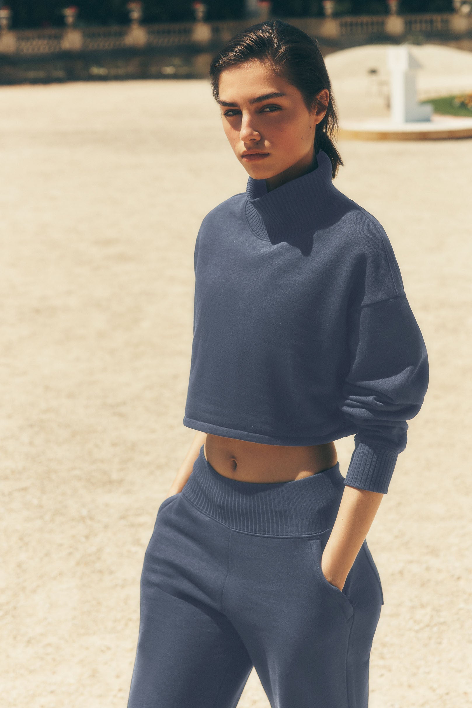 Cropped Serenity Coverup - Bluestone