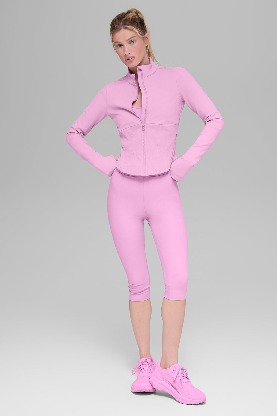 Airbrush Corset Full Zip Jacket - Candy Heart Pink