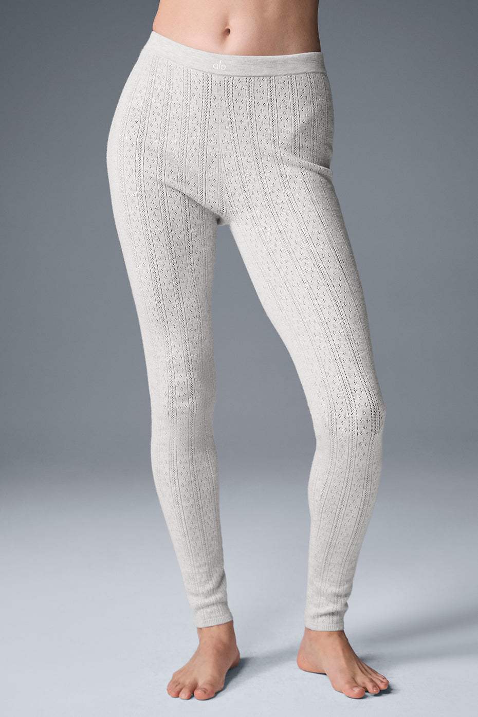 Pointelle Sweater High-Waist Be Mine Legging - Light Grey Heather
