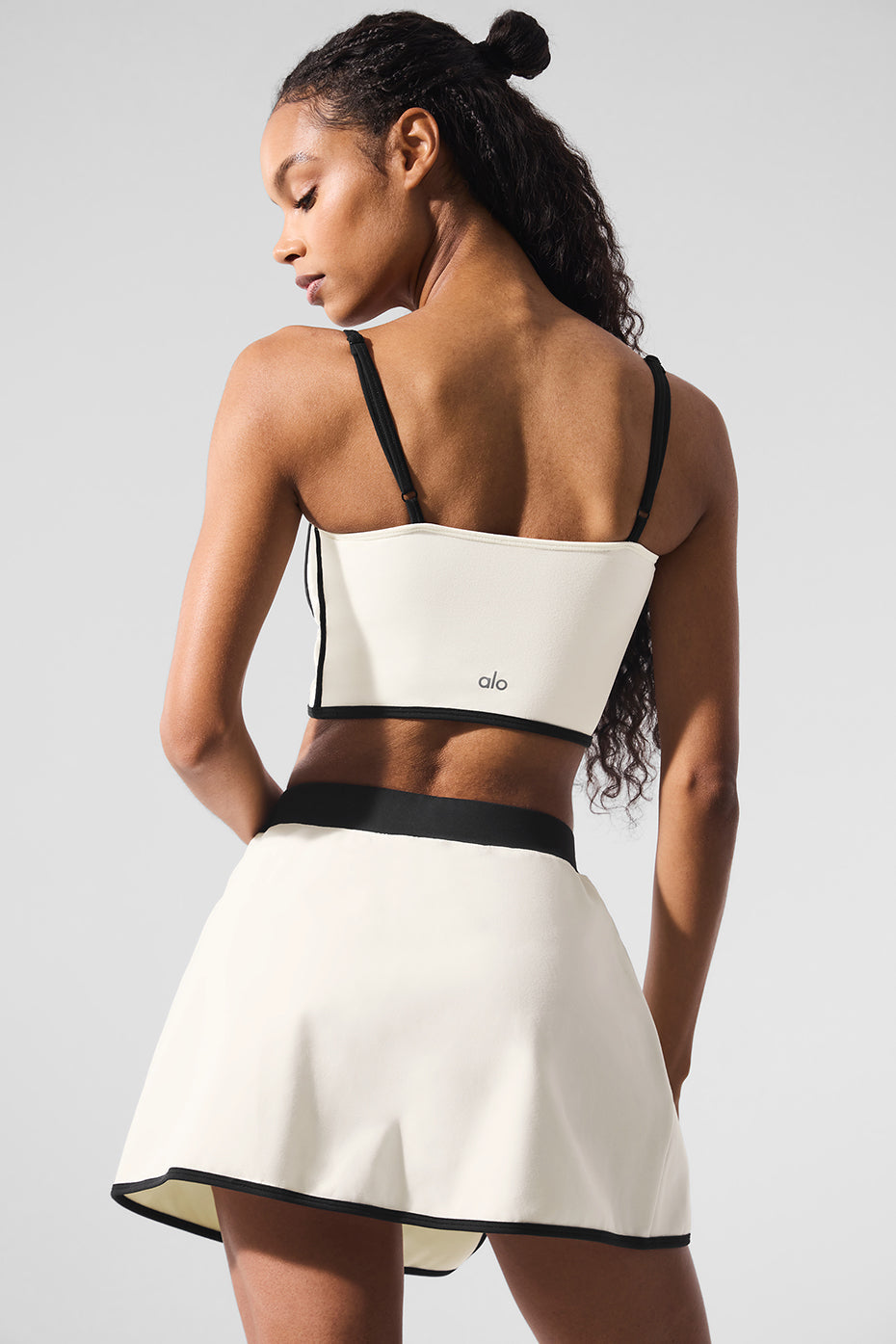 Airbrush Streamlined Bra Tank - Ivory/Black