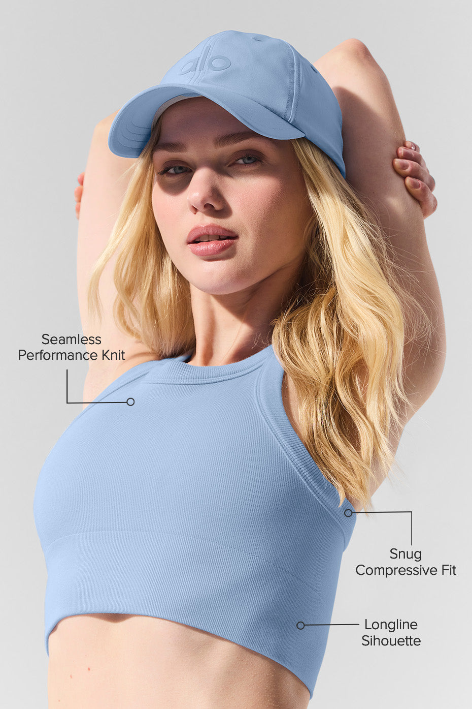 Seamless Delight High Neck Bra - Seashell Blue