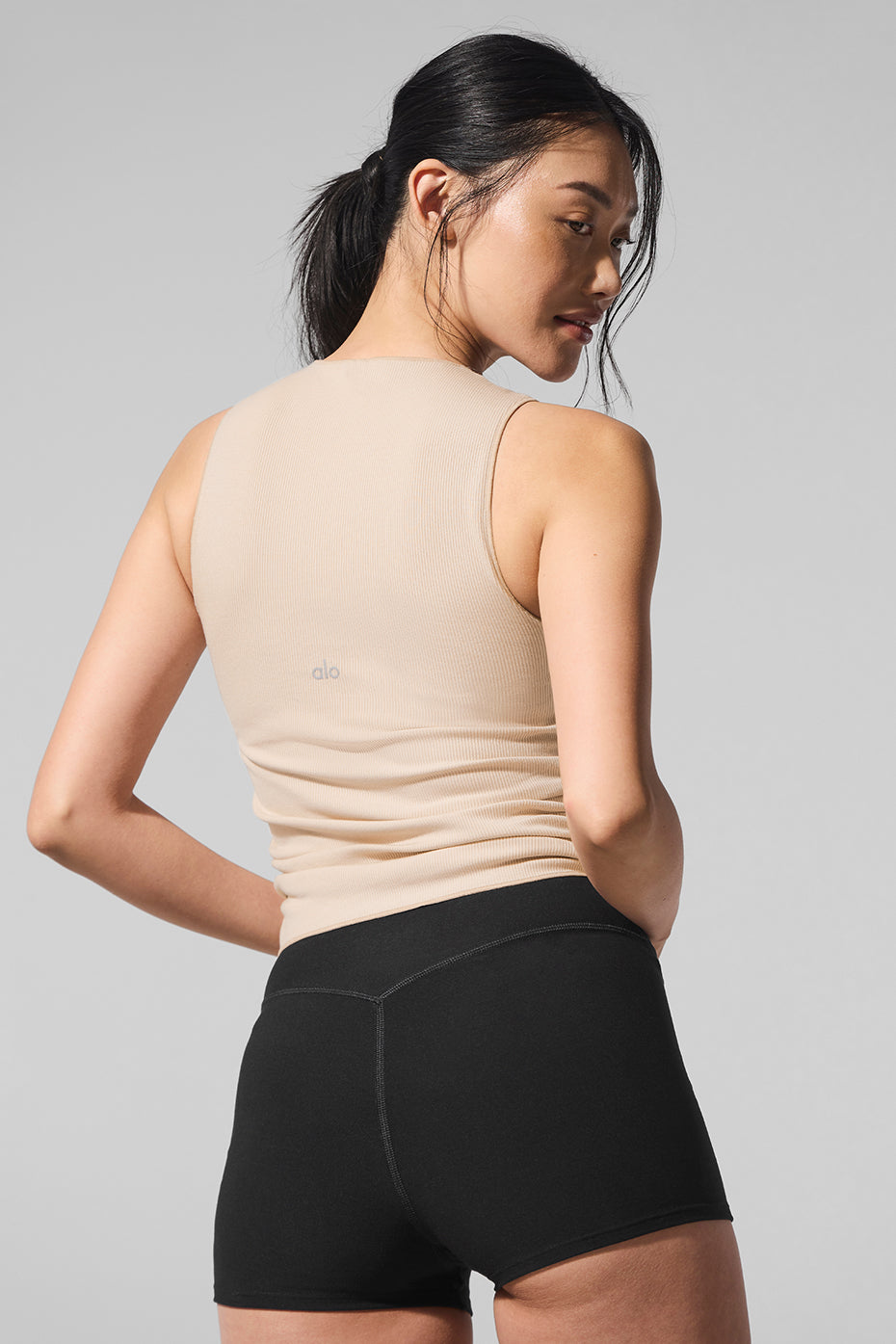 Ribbed En Pointe Tank - Macadamia