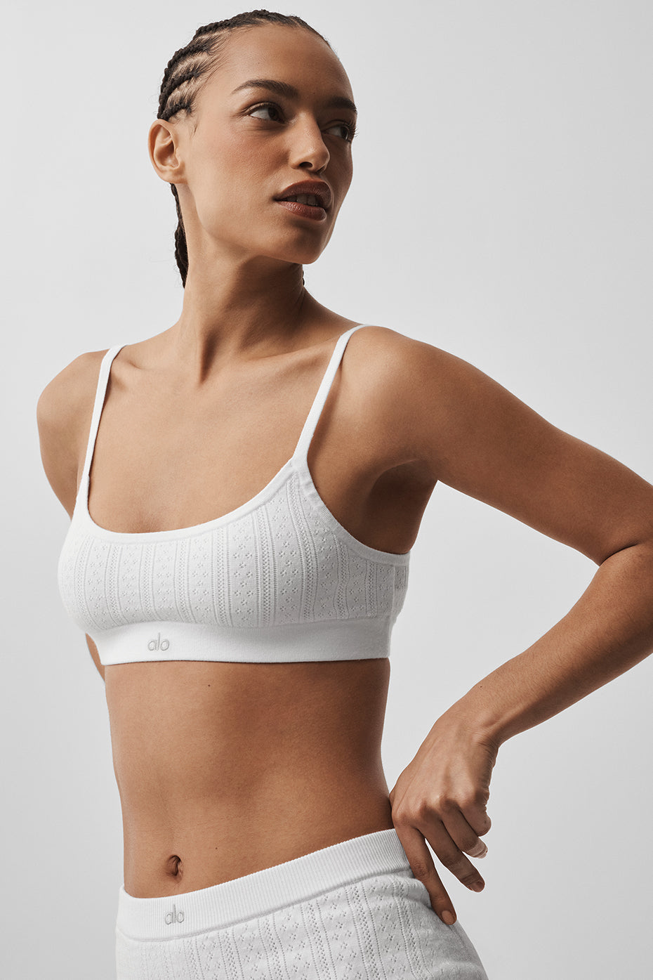 Pointelle Sweater Be Mine Bra - Semi Sheer White