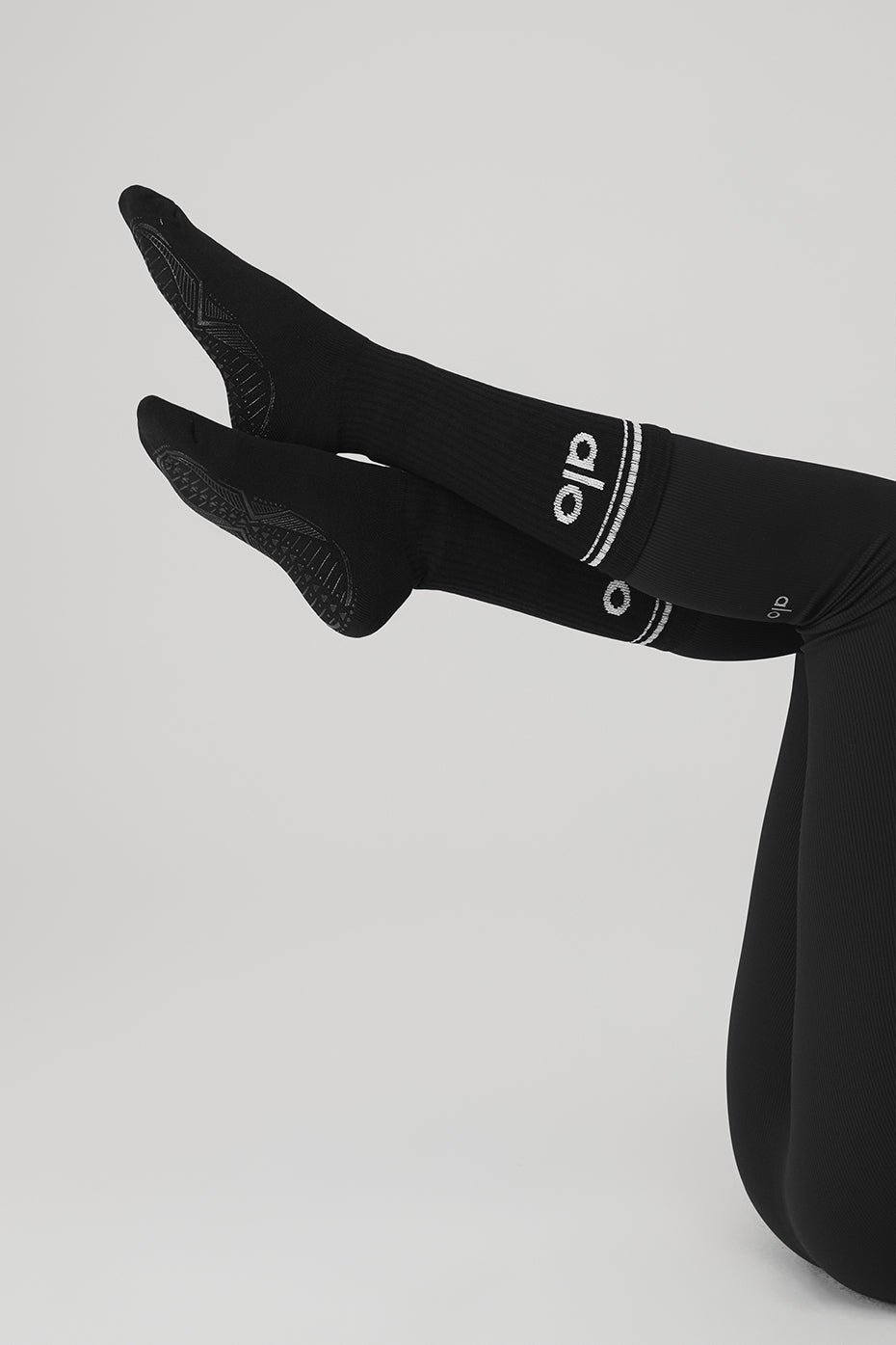 Womens Throwback Barre Sock - Black/White