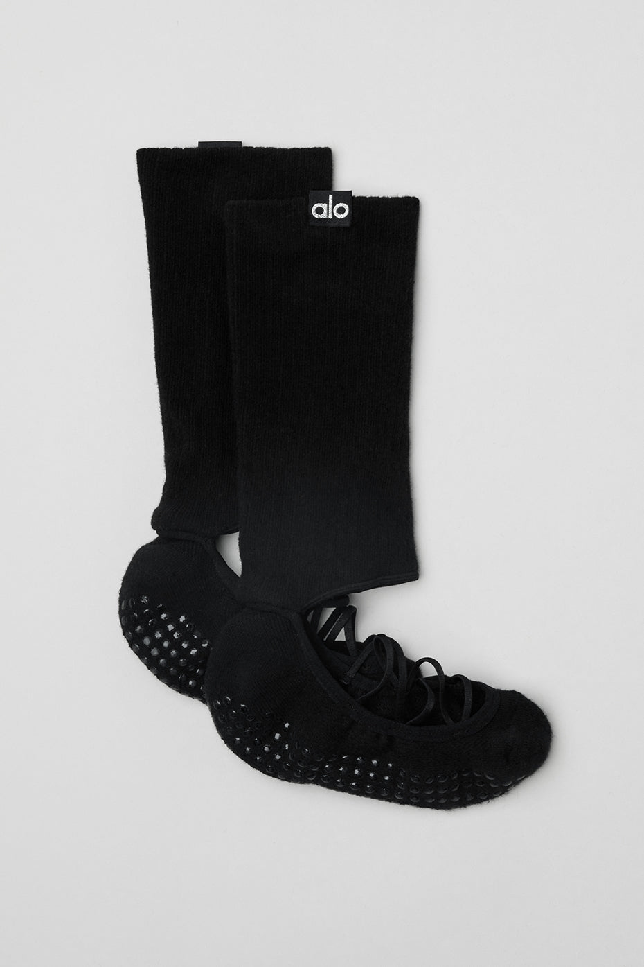 Womens Strappy Siren Grip Sock - Black