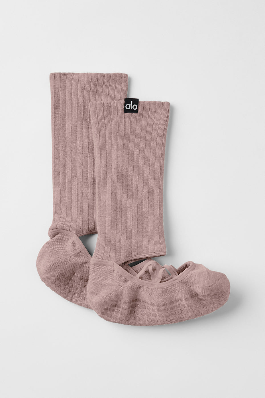Womens Strappy Siren Grip Sock - Taupe