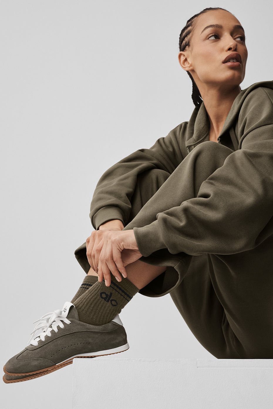 Unisex Half-Crew Throwback Sock - Olive Tree/Black