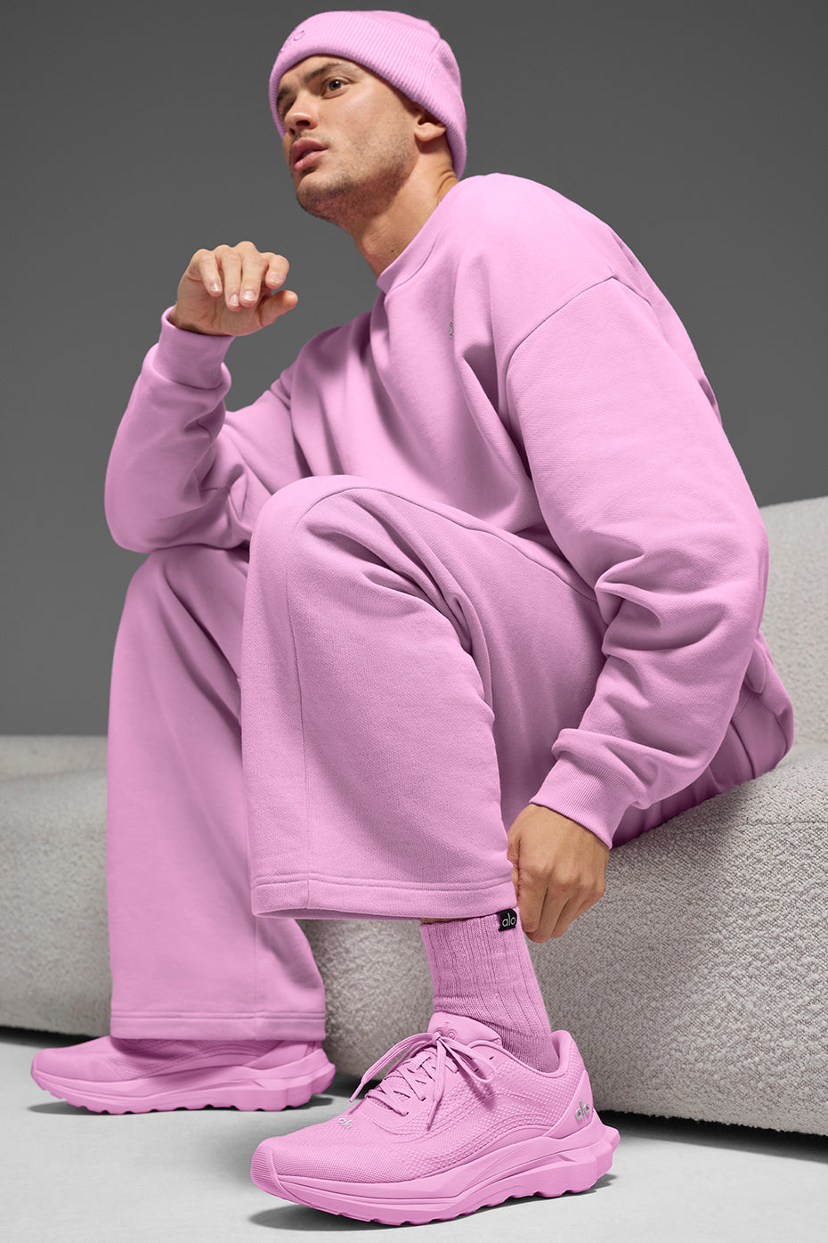 Unisex Half-Crew Scrunch Sock - Candy Heart Pink