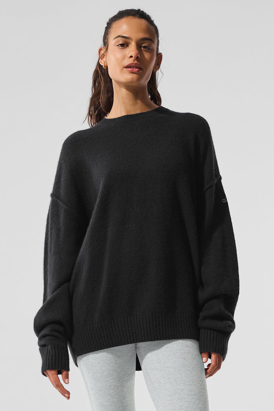 Unisex Wool Cashmere New Class Crewneck Sweater - Black