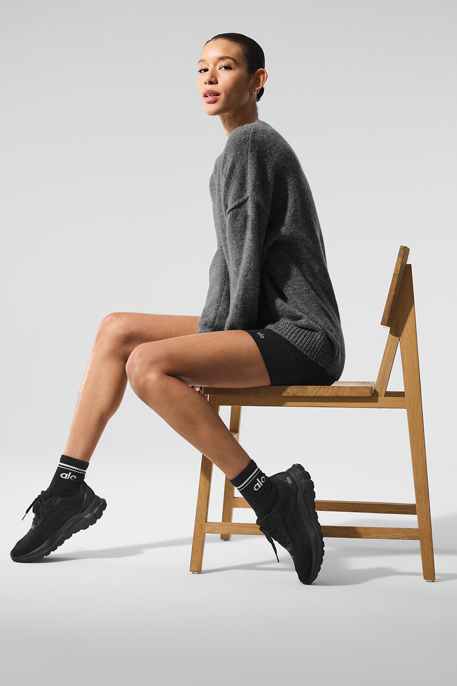 Unisex Wool Cashmere New Class Crewneck Sweater - Platinum Grey