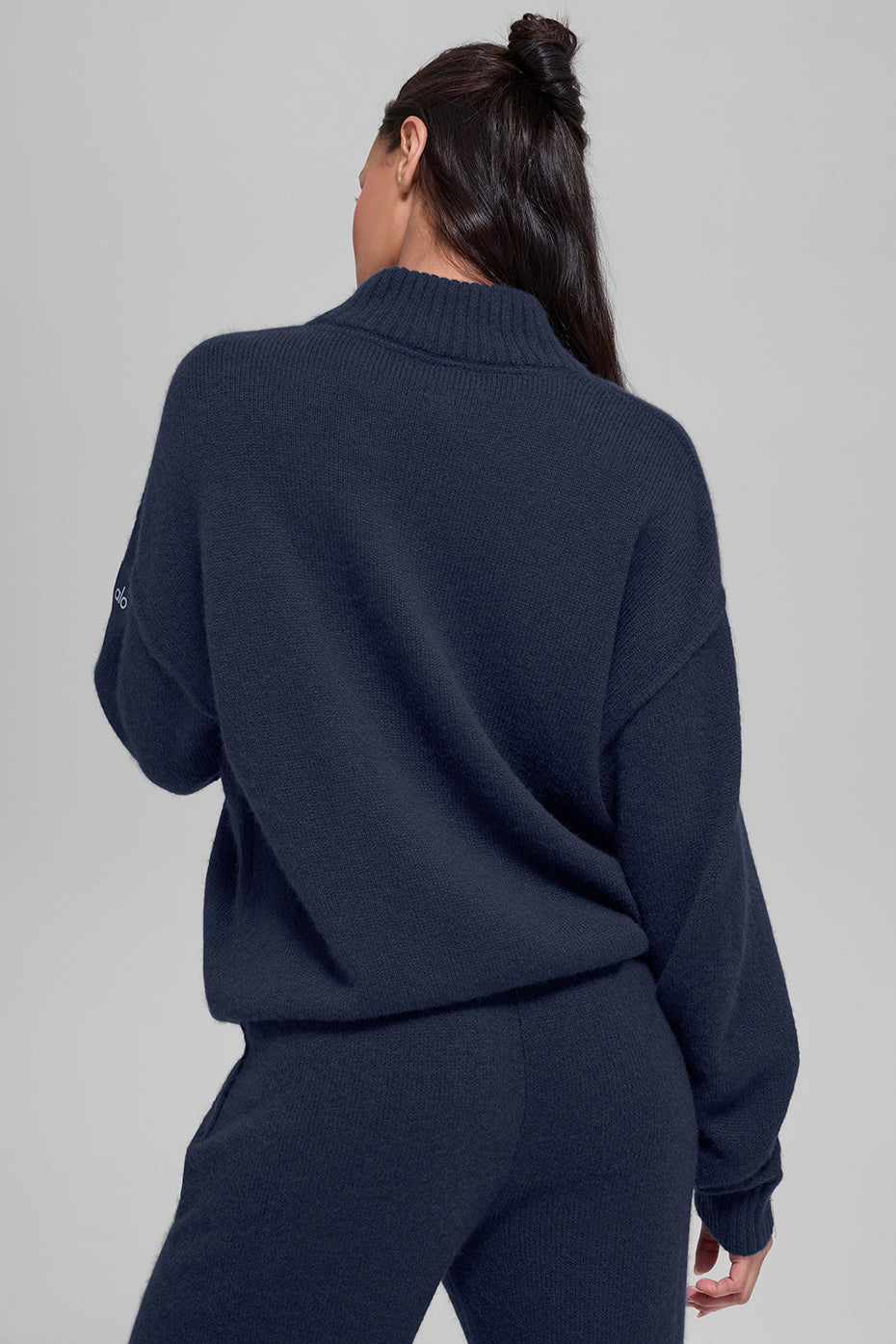 Wool Cashmere New Class 1/4 Zip Pullover - Navy