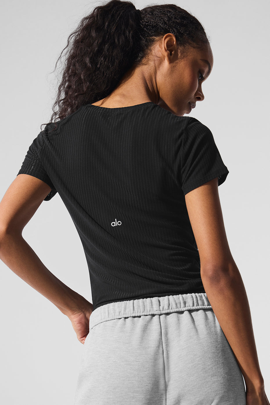 Ribbed Sea Coast Tee - Black