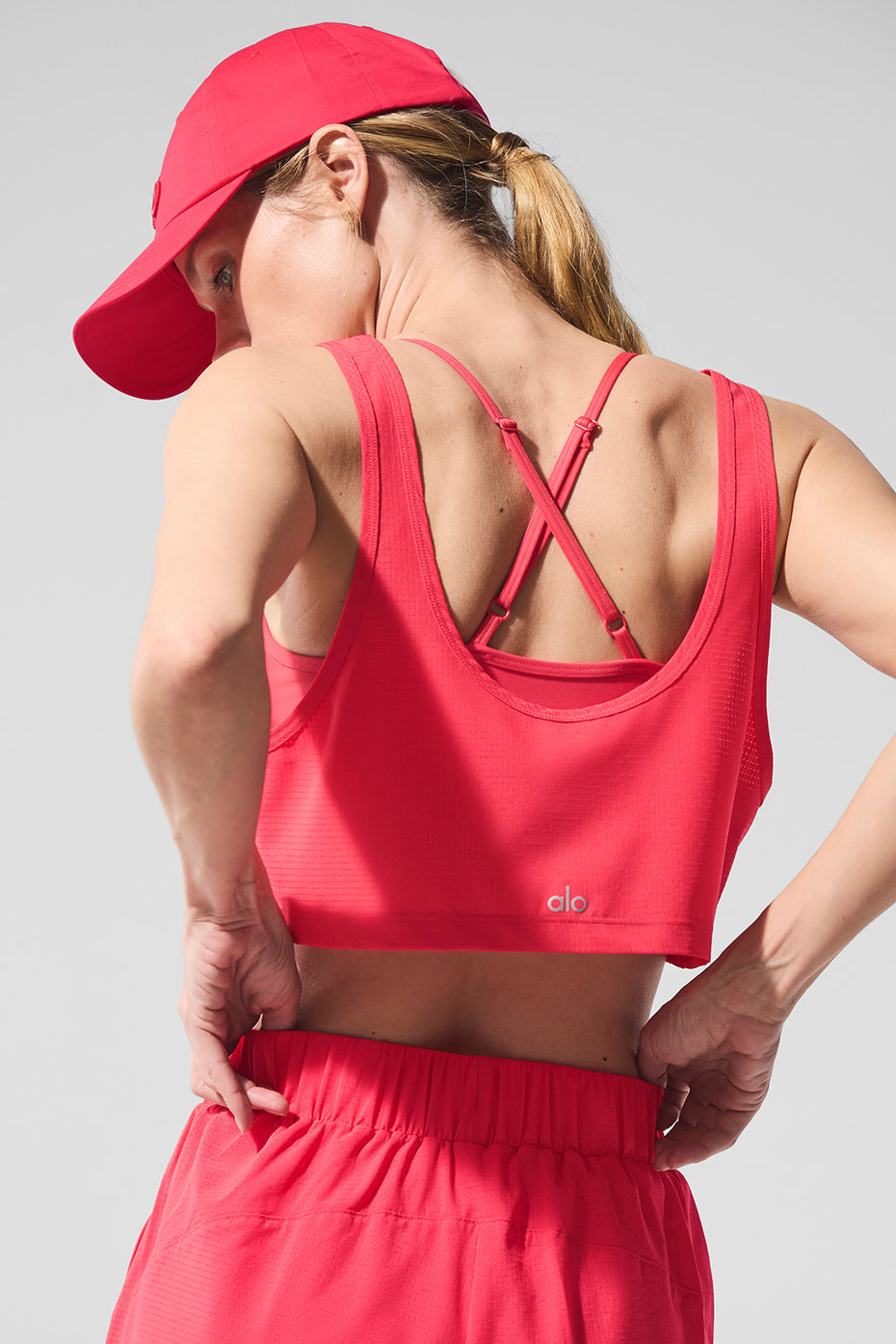 Cropped Sport Star Tank - Candy Red