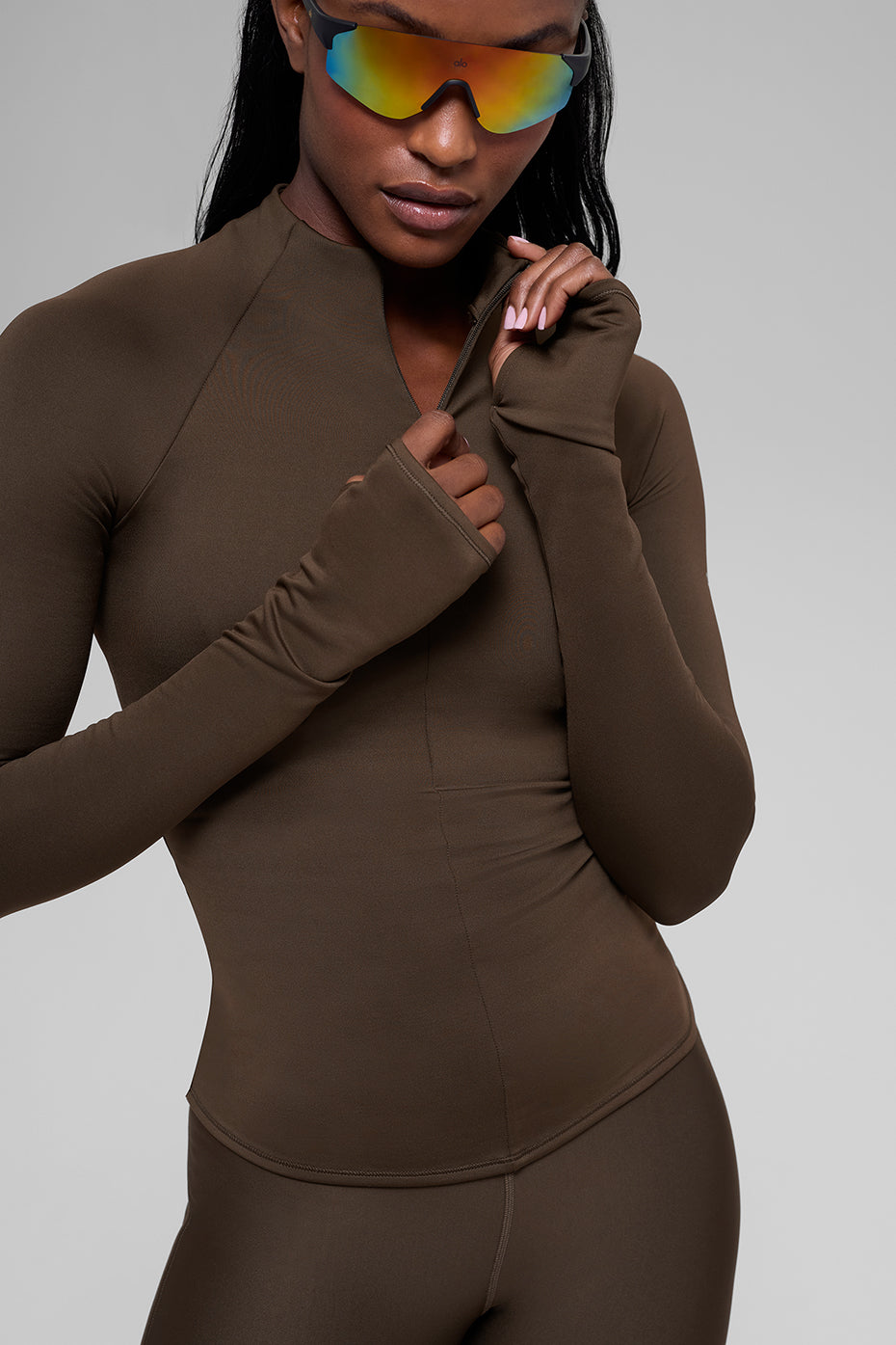 Airlift Winter Warm 1/4 Zip Long Sleeve - Espresso