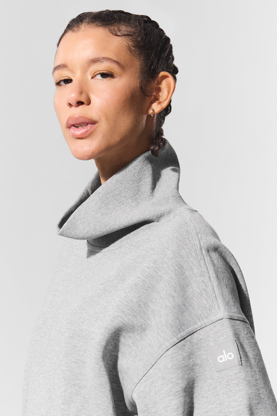 Hazy Mock Neck Pullover - Dark Athletic Heather Grey