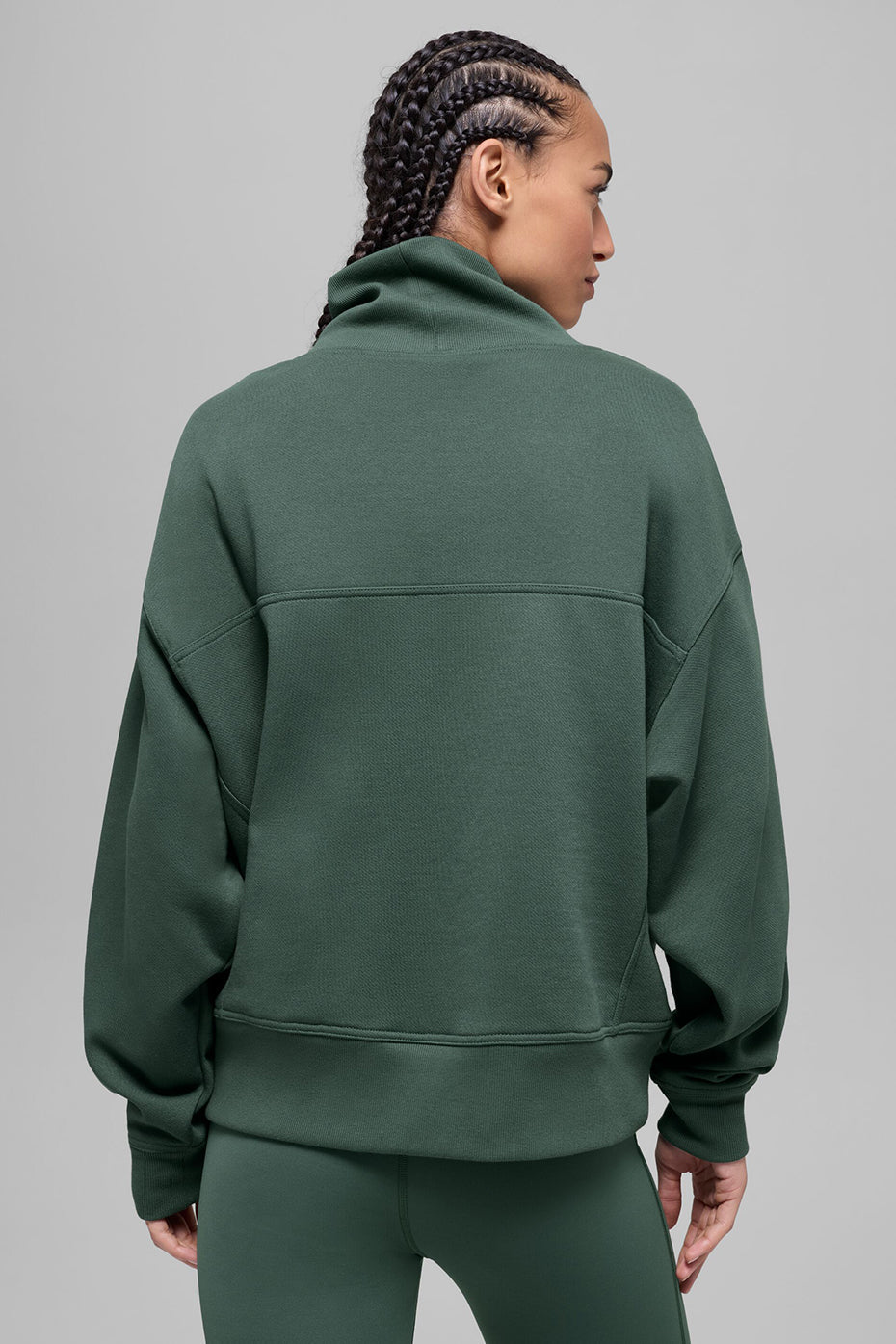 Hazy Mock Neck Pullover - Clover Green