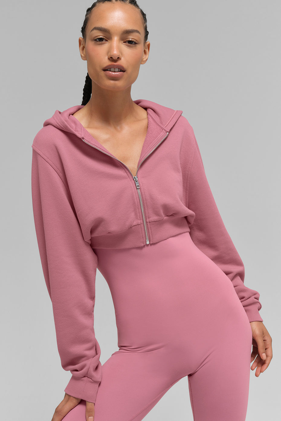 Sweet Escape Zip Up Hoodie - Pink Wild Rose