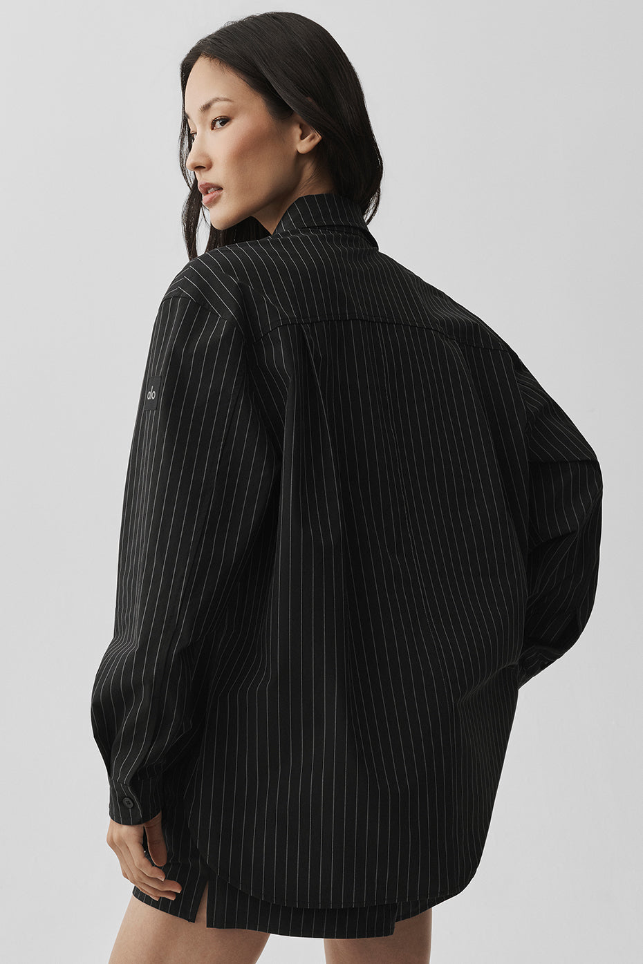 Pinstripe Daylight Button Down Long Sleeve - Black/Titanium