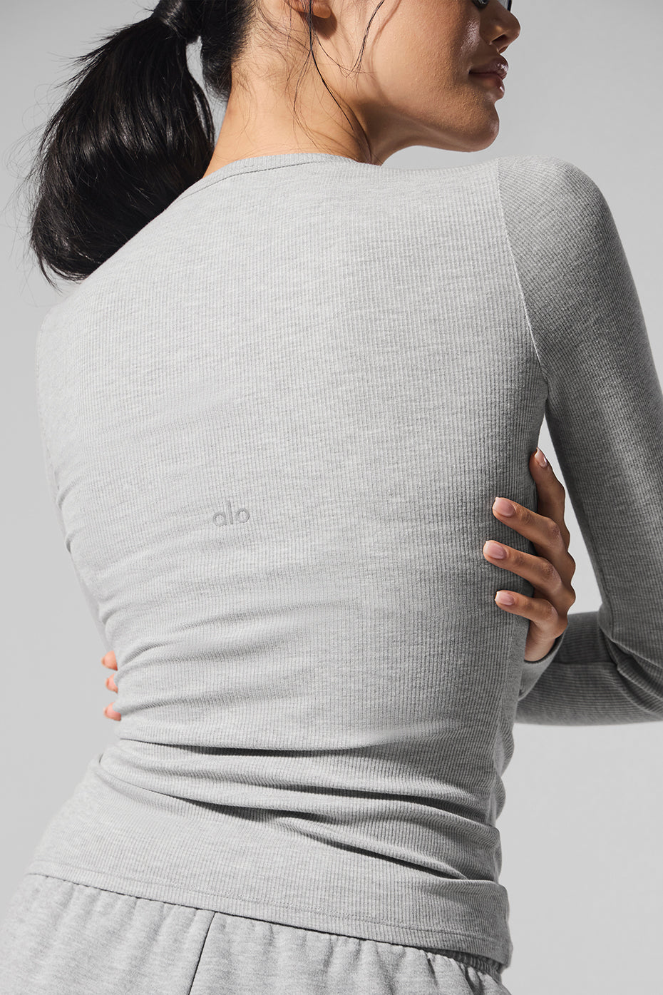Ribbed Modal Long Sleeve - Athletic Heather Grey