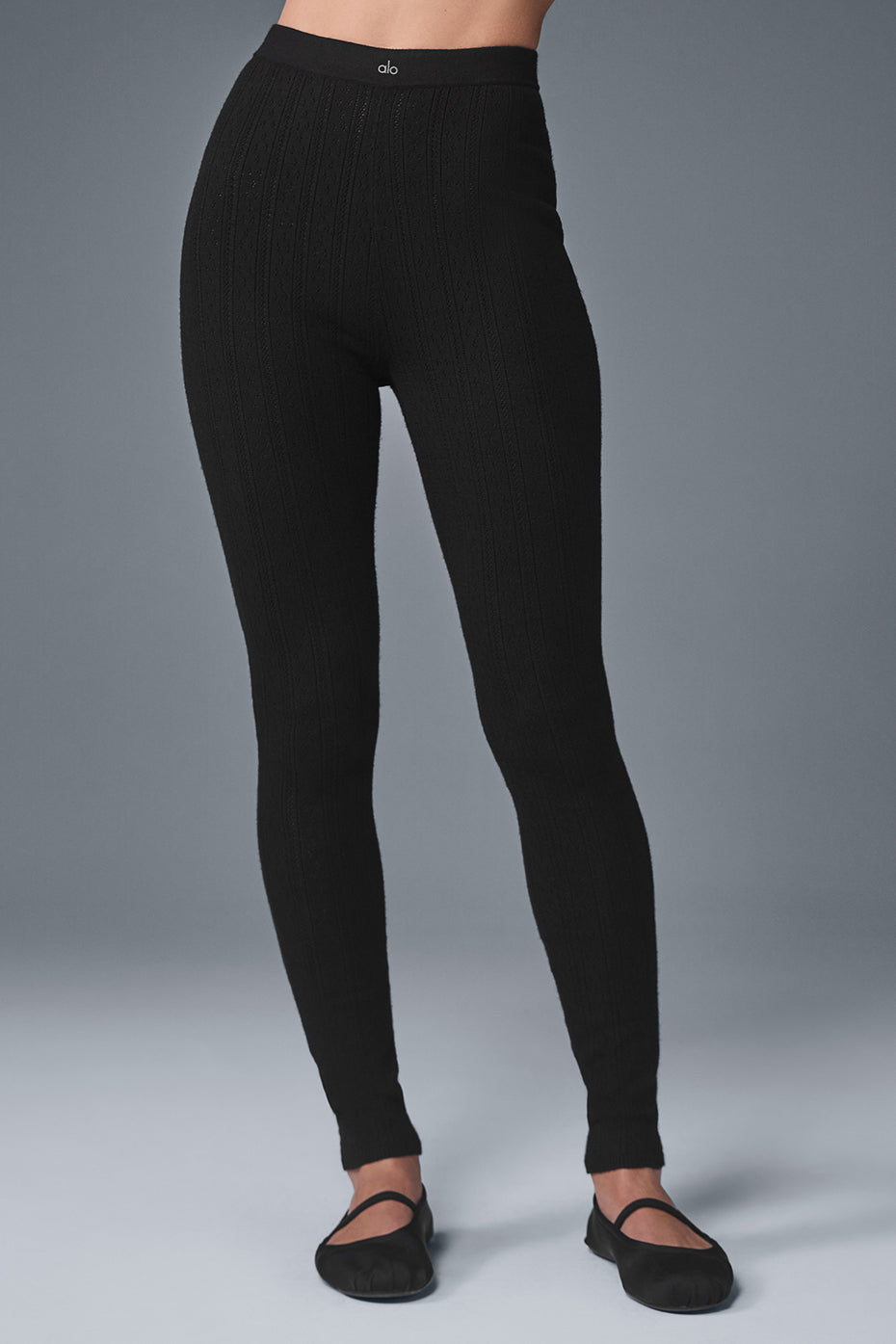 Pointelle Sweater High-Waist Be Mine Legging - Black