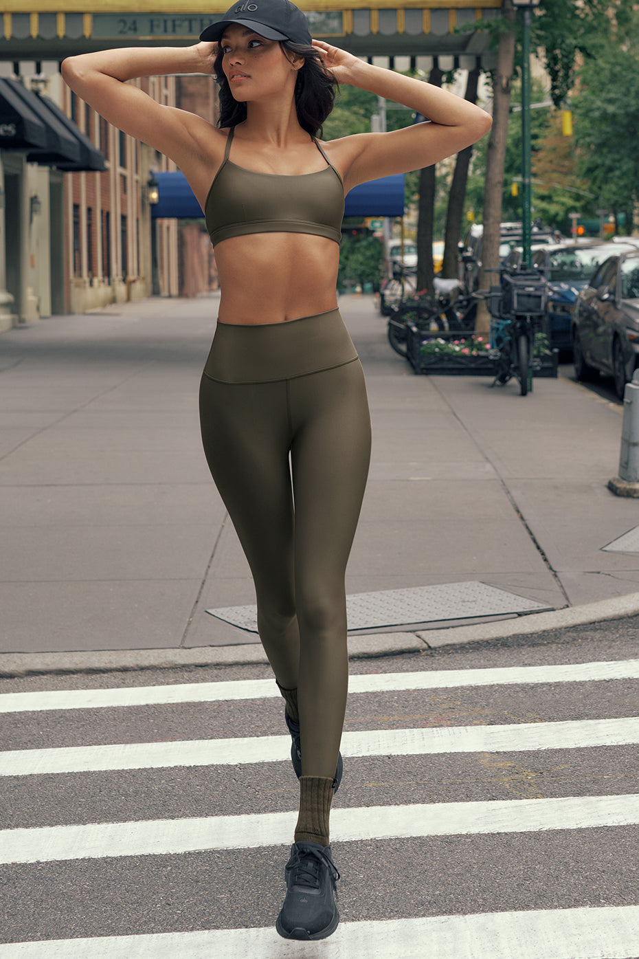 7/8 High-Waist Airlift Legging - Olive Tree